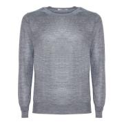 Kangra Grå Ull Crew Neck Sweater Gray, Herr