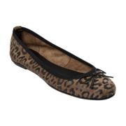 Sofie Schnoor Leopard Ballerina Skor med Båg Detalj Brown, Dam