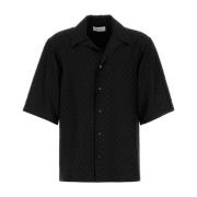 Alexander McQueen Svart viskosblandningsskjorta Black, Herr