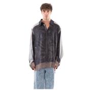 Diesel Tryckt Oversized Skjorta Black, Herr