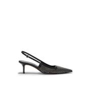 aeyde Slingback-klackar med strass Black, Dam