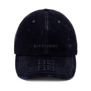 Givenchy Blå Broderad Logotyp Böjd Topp Hatt Blue, Herr