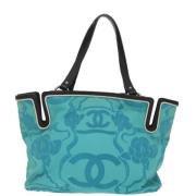 Chanel Vintage Pre-owned Canvas handvskor Blue, Dam