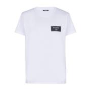 Balmain Vit Logo Patch Crew Neck T-shirt White, Herr