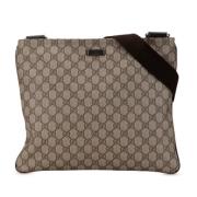 Gucci Vintage Pre-owned Tyg crossbodyvskor Beige, Dam