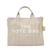 Marc Jacobs Beige Canvas Tote Bag med Dragkedja Beige, Dam