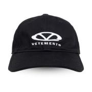 Vetements Svart Bomull Broderad Logotyp Keps Black, Herr