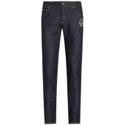 Dolce & Gabbana Indigo Blue Skinny Cut Denim Jeans Blue, Herr