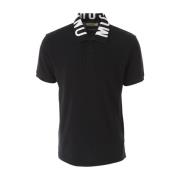 Moschino Broderad Hals Polo Skjorta Black, Herr