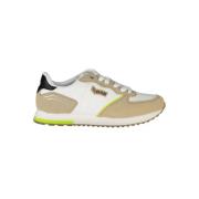 GAS Vit Polyester Sneaker med Kontrastdetaljer Beige, Herr