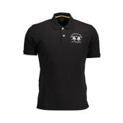 La Martina Stiligt poloshirt med kontrastdetaljer Black, Herr