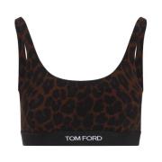 Tom Ford Leopardmönstrad Bralette Brown, Dam