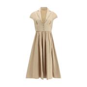 Ermanno Scervino Elegant Chemisier Klänning Beige, Dam