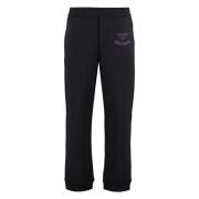 Emporio Armani Broderade sweatpants med justerbar midja Black, Herr