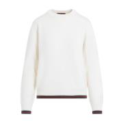 Gucci Ivory Sweater med Webbdetalj Beige, Dam