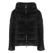 Herno Quiltad Faux Fur Dunjacka Black, Dam