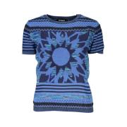 Desigual Stilren Kontrast Rund Hals Tröja Blue, Dam