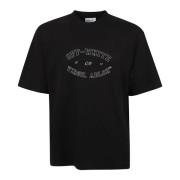 Off White Svarta College Skate T-shirts och Polos Black, Herr