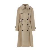 Sacai Beige Dubbelknäppt Trenchcoat Beige, Dam