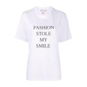 Victoria Beckham Slogan-Print Ekologisk Bomull T-Shirt White, Dam