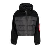 Alpha Industries Svart Teddy Puffer Sherpa Jacka Black, Herr