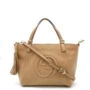 Gucci Vintage Pre-owned Laeder handvskor Beige, Dam