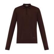 Versace Långärmad polo Brown, Herr