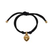 Patou Justerbart Svart Skjutknut Armband Black, Dam