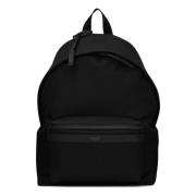 Saint Laurent Svart Canvas Axelväska med Dragkedja Black, Herr