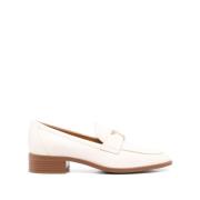 Tod's Vit Staplad Klack Guldtonad Logoplack White, Dam