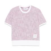 Thom Browne Randig Logopatch Crew Neck T-shirt Red, Dam