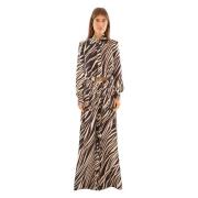 Babylon Animalier Side Split Dress i Multicolor Multicolor, Dam