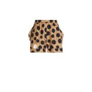 Max Mara Silke Polka Dot Shorts med avslappnad passform Beige, Dam