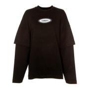 Daily Paper Lager Påsig Longsleeve med Logotyptryck Black, Herr