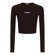 Jil Sander Brun Snygg T-shirt med Logotyp Brown, Dam