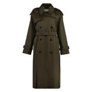 Burberry Klassisk Bomull Trenchcoat Green, Dam