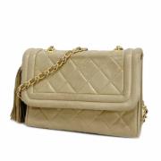 Chanel Vintage Pre-owned Laeder axelremsvskor Beige, Dam