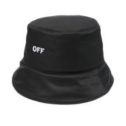 Off White Svart Logotyp Broderad Vändbar Hatt Black, Herr