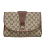 Gucci Vintage Pre-owned Canvas kuvertvskor Beige, Dam