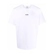 Msgm Herr Logo Print Vit T-shirt White, Herr