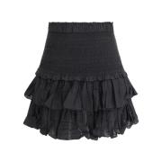 Isabel Marant Étoile Rynkad Bomull Mini Kjol Black, Dam