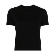 Jacquemus Vit Gros Grain T-shirt med Logo Black, Dam