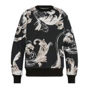 Versace Jeans Couture Sweatshirt med Outline Barocco print Black, Herr