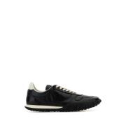 Jil Sander Stiliga svarta lädersneakers Black, Herr