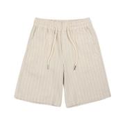 Trussardi Randig Bermuda shorts med elastisk midja Beige, Unisex