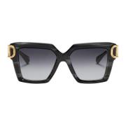 Valentino Svart Swirl Guld Solglasögon Black, Dam