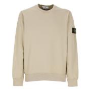 Stone Island Beige Bomullsweatshirt med Logopatch Beige, Herr