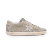 Golden Goose Beige mockasneakers med glitterremsa Gray, Dam