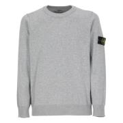 Stone Island Grå Bomullströja med Logopatch Gray, Herr