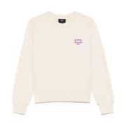 A.p.c. Ekologisk Bomull Box Sweatshirt Beige, Dam